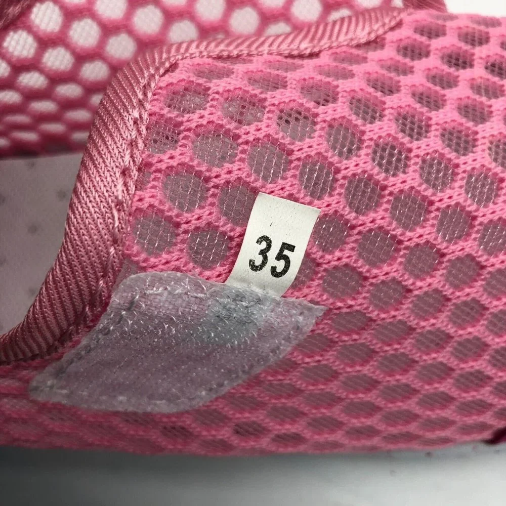 JMN Girls Mesh Sneakers Water Shoes Lightweight Hook & Loop Pink 35 US 3